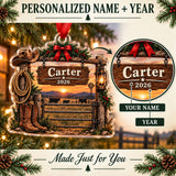 Personalized Cattle Ranch Gate Acrylic Ornament — Personalization guide