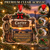 Personalized Cattle Ranch Gate Acrylic Ornament — Flat acrylic material