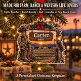 Personalized Cattle Ranch Gate Acrylic Ornament — Size guide