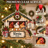 Personalized Chicken Coop Crate Acrylic Ornament — Flat acrylic material
