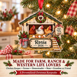 Personalized Chicken Coop Crate Acrylic Ornament — Size guide