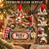 Personalized Goat Farm Feed Bin Acrylic Ornament — Flat acrylic material