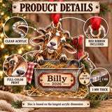 Personalized Goat Farm Feed Bin Acrylic Ornament — How to order