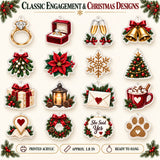Personalized Our First Christmas Engaged Advent Calendar with 24 Photo Ornaments