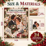 Personalized Our First Christmas Engaged Advent Calendar with 24 Photo Ornaments