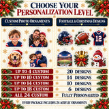 Personalized Football Family Advent Calendar with 24 Photo Ornaments