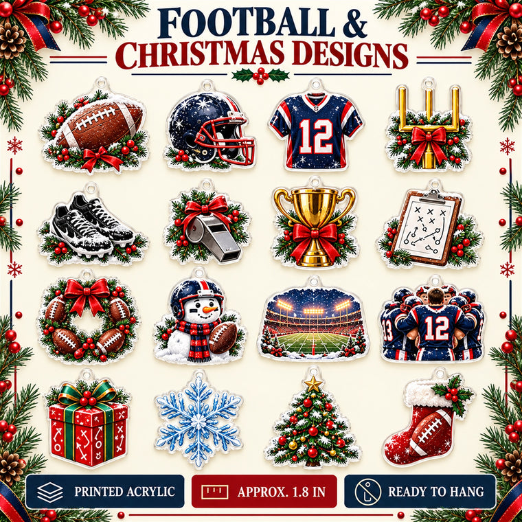 Personalized Football Family Advent Calendar with 24 Photo Ornaments