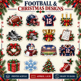 Personalized Football Family Advent Calendar with 24 Photo Ornaments