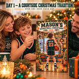 Personalized Basketball Player Advent Calendar with 24 Photo Ornaments