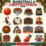 Personalized Basketball Player Advent Calendar with 24 Photo Ornaments