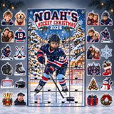 Personalized Ice Hockey Player Advent Calendar with 24 Photo Ornaments