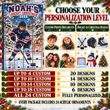 Personalized Ice Hockey Player Advent Calendar with 24 Photo Ornaments