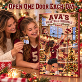 Personalized Volleyball Player Advent Calendar with 24 Photo Ornaments