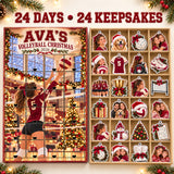 Personalized Volleyball Player Advent Calendar with 24 Photo Ornaments