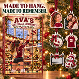 Personalized Volleyball Player Advent Calendar with 24 Photo Ornaments