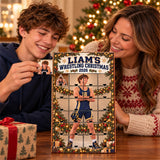Personalized Wrestling Athlete Advent Calendar with 24 Photo Ornaments