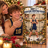 Personalized Wrestling Athlete Advent Calendar with 24 Photo Ornaments