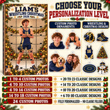 Personalized Wrestling Athlete Advent Calendar with 24 Photo Ornaments