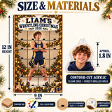 Personalized Wrestling Athlete Advent Calendar with 24 Photo Ornaments