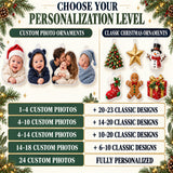 Personalized Baby Boy First Christmas Advent Calendar with 24 Photo Ornaments