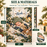 Personalized Baby Boy First Christmas Advent Calendar with 24 Photo Ornaments