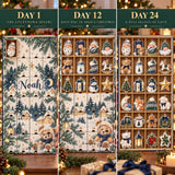 Personalized Baby Boy First Christmas Advent Calendar with 24 Photo Ornaments