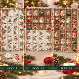 Personalized Newborn First Christmas Advent Calendar with 24 Photo Ornaments