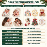 Personalized Rainbow Baby First Christmas Advent Calendar with 24 Photo Ornaments