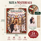 Personalized From I Do To Christmas Advent Calendar with 24 Photo Ornaments