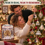 Personalized From I Do To Christmas Advent Calendar with 24 Photo Ornaments