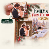 Personalized From I Do To Christmas Advent Calendar with 24 Photo Ornaments