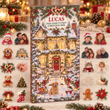 Personalized Adopted Baby First Christmas Advent Calendar with 24 Photo Ornaments