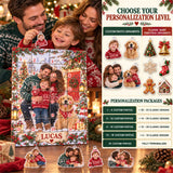 Personalized Adopted Baby First Christmas Advent Calendar with 24 Photo Ornaments