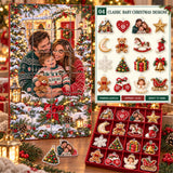 Personalized Adopted Baby First Christmas Advent Calendar with 24 Photo Ornaments