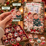 Personalized Twins First Christmas Advent Calendar with 24 Photo Ornaments