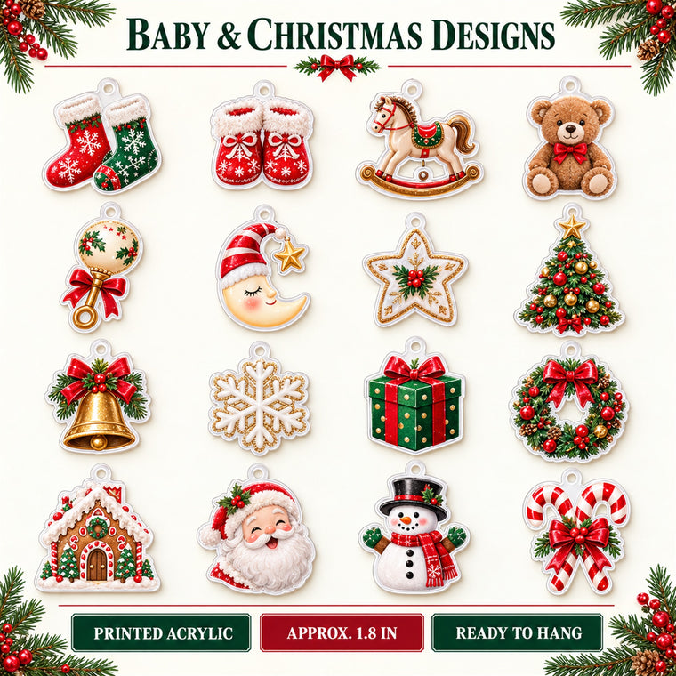 Personalized Twins First Christmas Advent Calendar with 24 Photo Ornaments