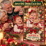 Personalized First Grandbaby Christmas Advent Calendar with 24 Photo Ornaments