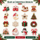 Personalized First Grandbaby Christmas Advent Calendar with 24 Photo Ornaments