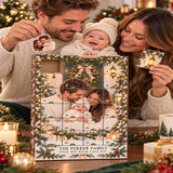 Personalized First Christmas Family of Three Advent Calendar with 24 Photo Ornaments