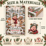 Personalized Woodland Baby First Christmas Advent Calendar with 24 Photo Ornaments