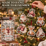 Personalized Woodland Baby First Christmas Advent Calendar with 24 Photo Ornaments