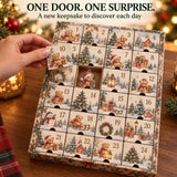 Personalized Teddy Bear Baby First Christmas Advent Calendar with 24 Photo Ornaments