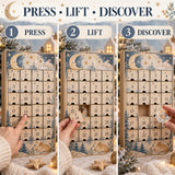 Personalized Boho Moon Stars Baby Christmas Advent Calendar with 24 Photo Ornaments