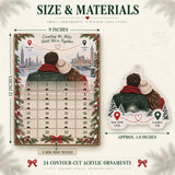 Personalized Miles Apart Hearts Together Advent Calendar with 24 Photo Ornaments