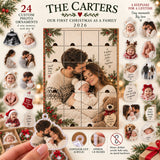 Personalized Our First Christmas As A Family Advent Calendar with 24 Photo Ornaments