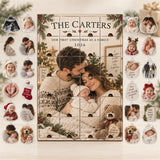Personalized Our First Christmas As A Family Advent Calendar with 24 Photo Ornaments