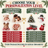 Personalized Our First Christmas As A Family Advent Calendar with 24 Photo Ornaments