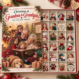 Personalized Christmas At Grandma Grandpas Advent Calendar with 24 Photo Ornaments