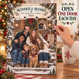 Personalized Blended And Blessed Family Advent Calendar with 24 Photo Ornaments
