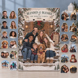 Personalized Blended And Blessed Family Advent Calendar with 24 Photo Ornaments